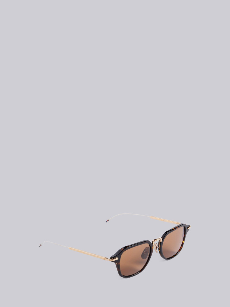 TB423 - Tortoise And White Gold Clubmaster Sunglasses 4