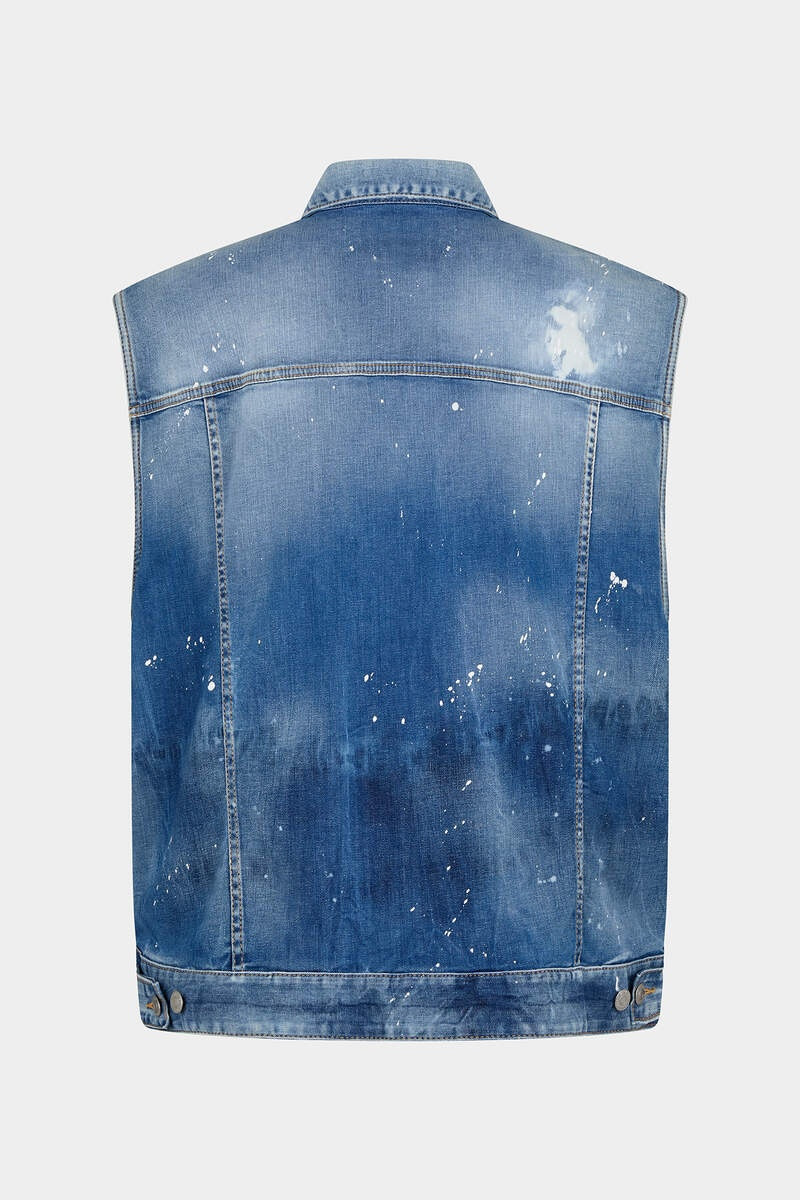 DSQUARED2 MEDIUM ICE SPOTS WASH DENIM OVER VEST outlook