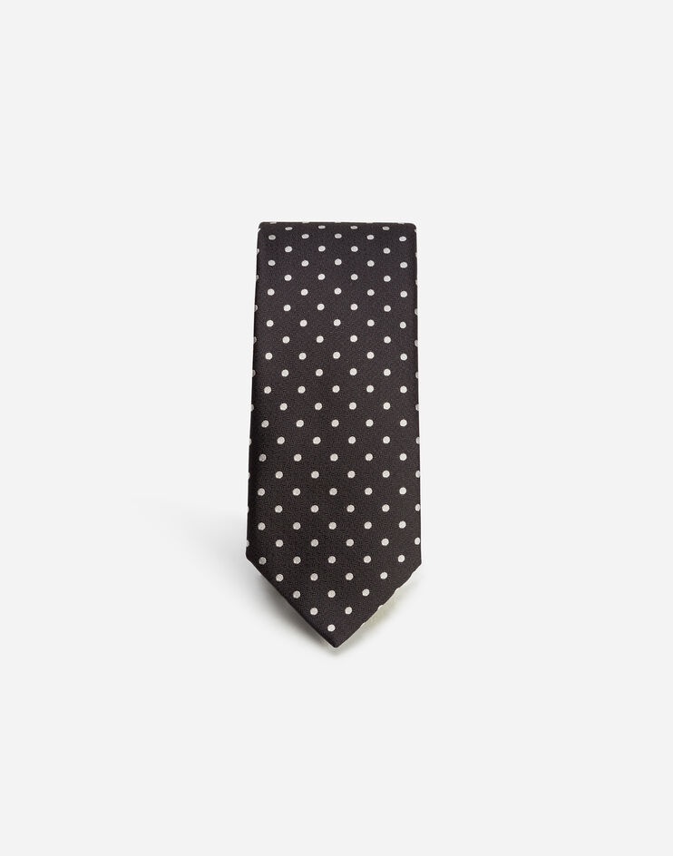 Polka-dot jacquard face mask and tie set - 4