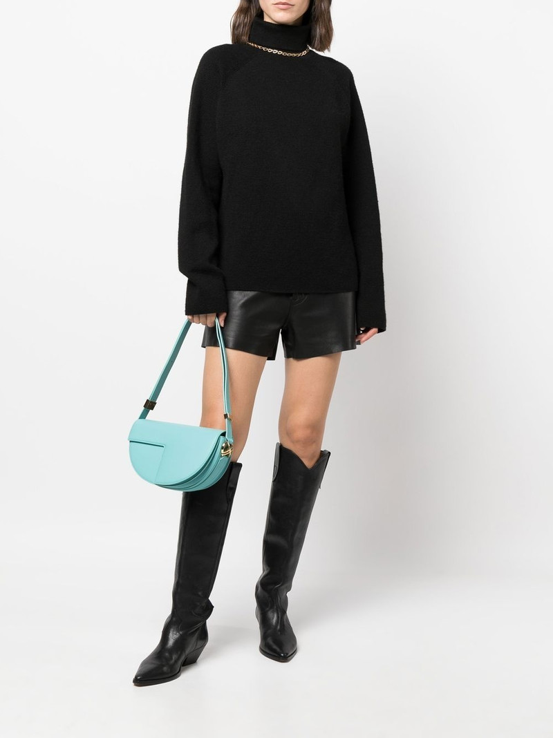 PATOU panelled calf-leather shoulder bag outlook
