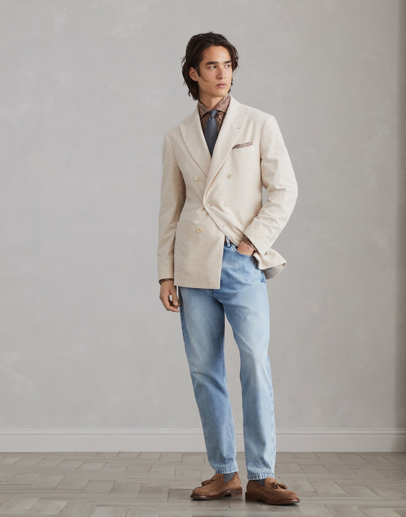Cotton and cashmere mélange corduroy one-and-a-half breasted deconstructed blazer with patch pockets 5