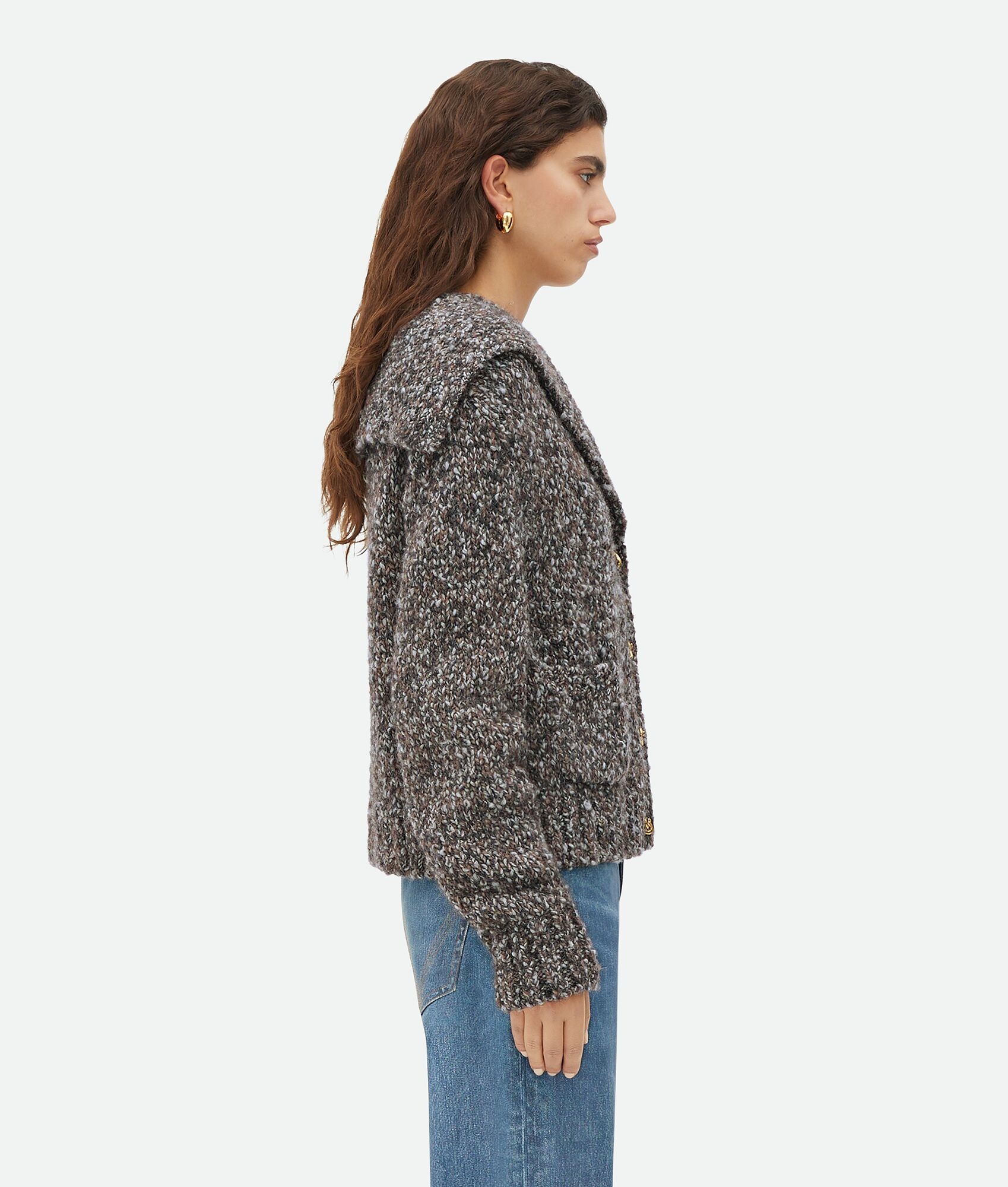 Alpaca Cardigan With Knot Buttons - 2