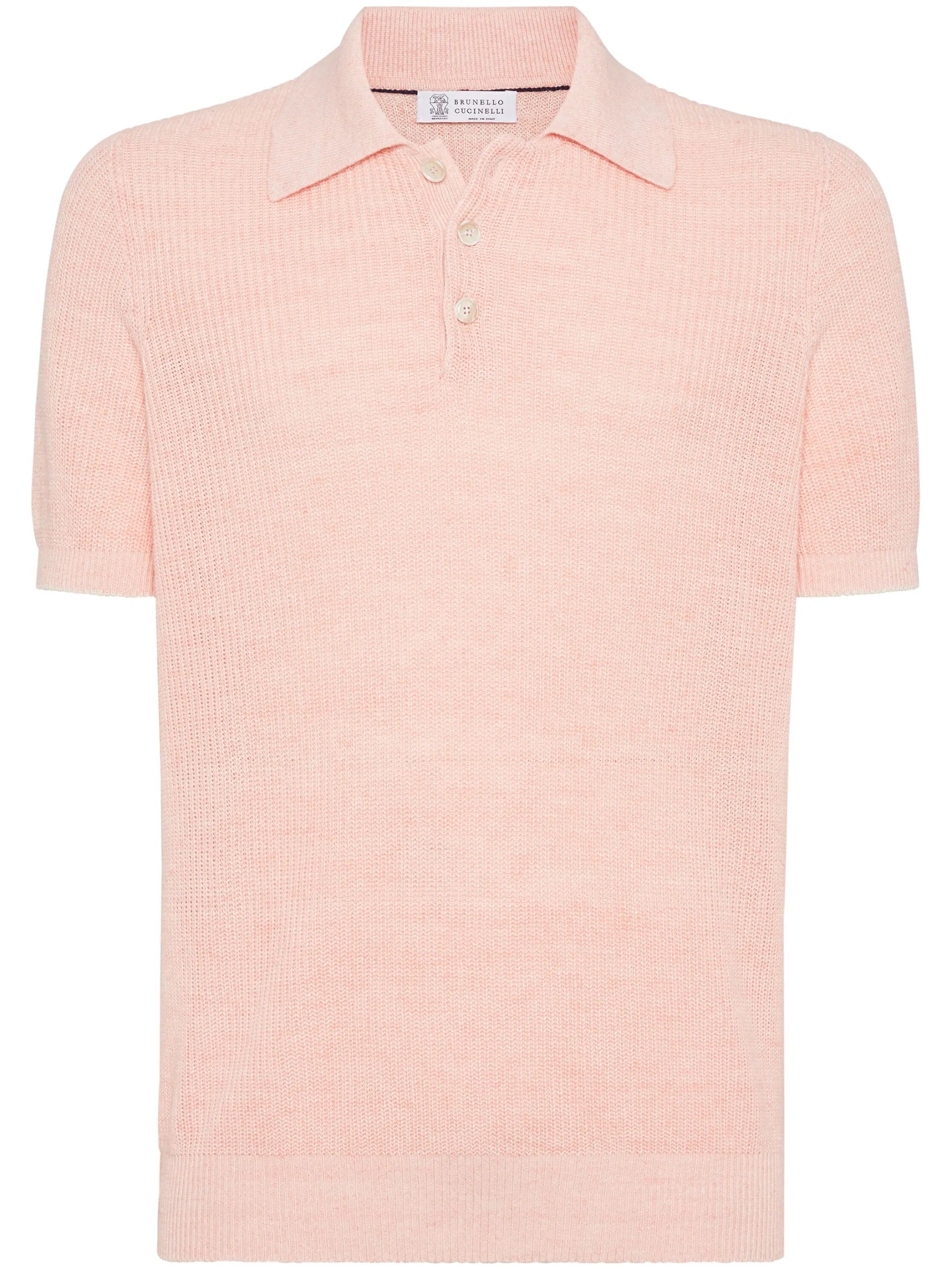 Ribbed-knit Polo Shirt - 1