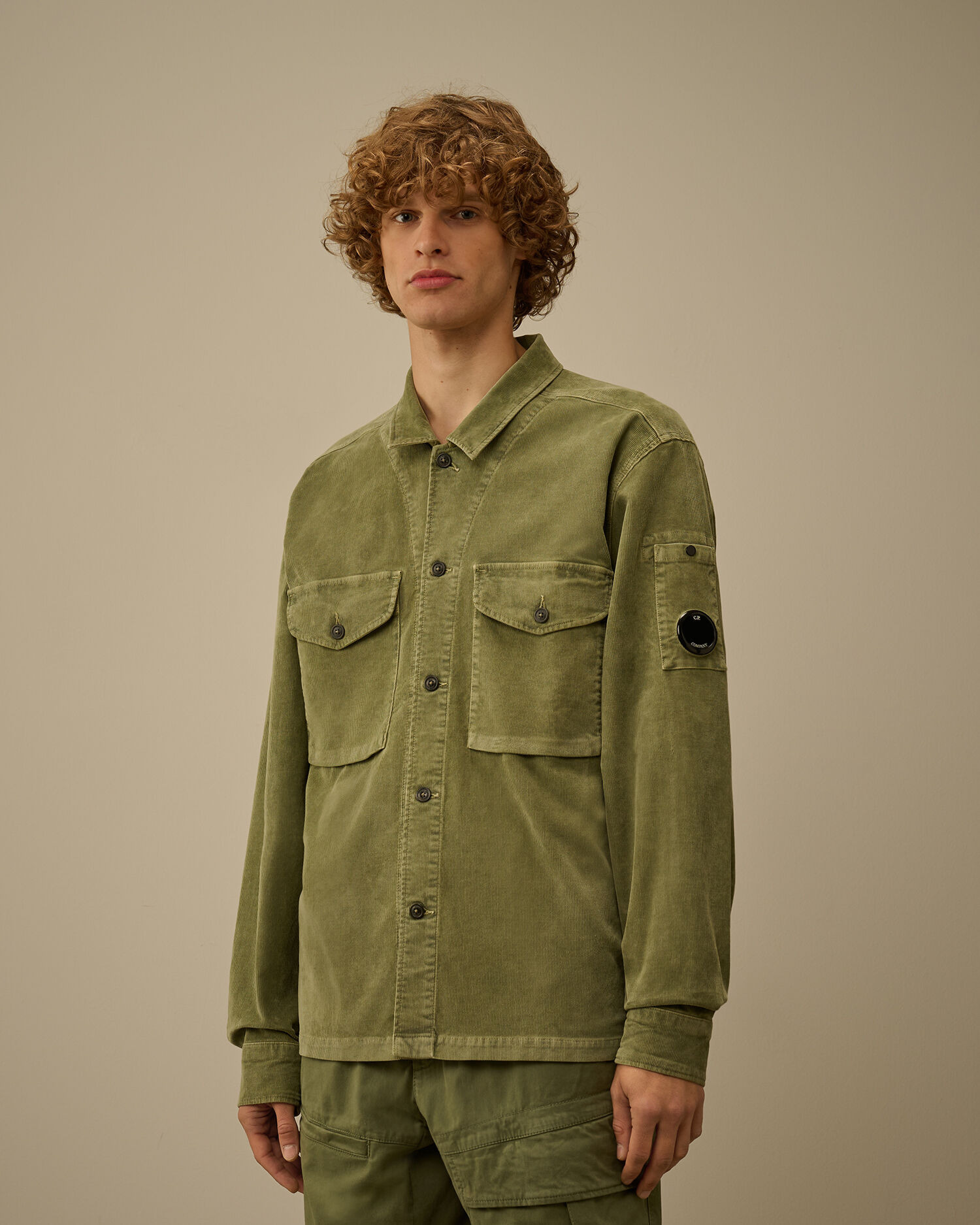Corduroy Lens Button Overshirt - 3