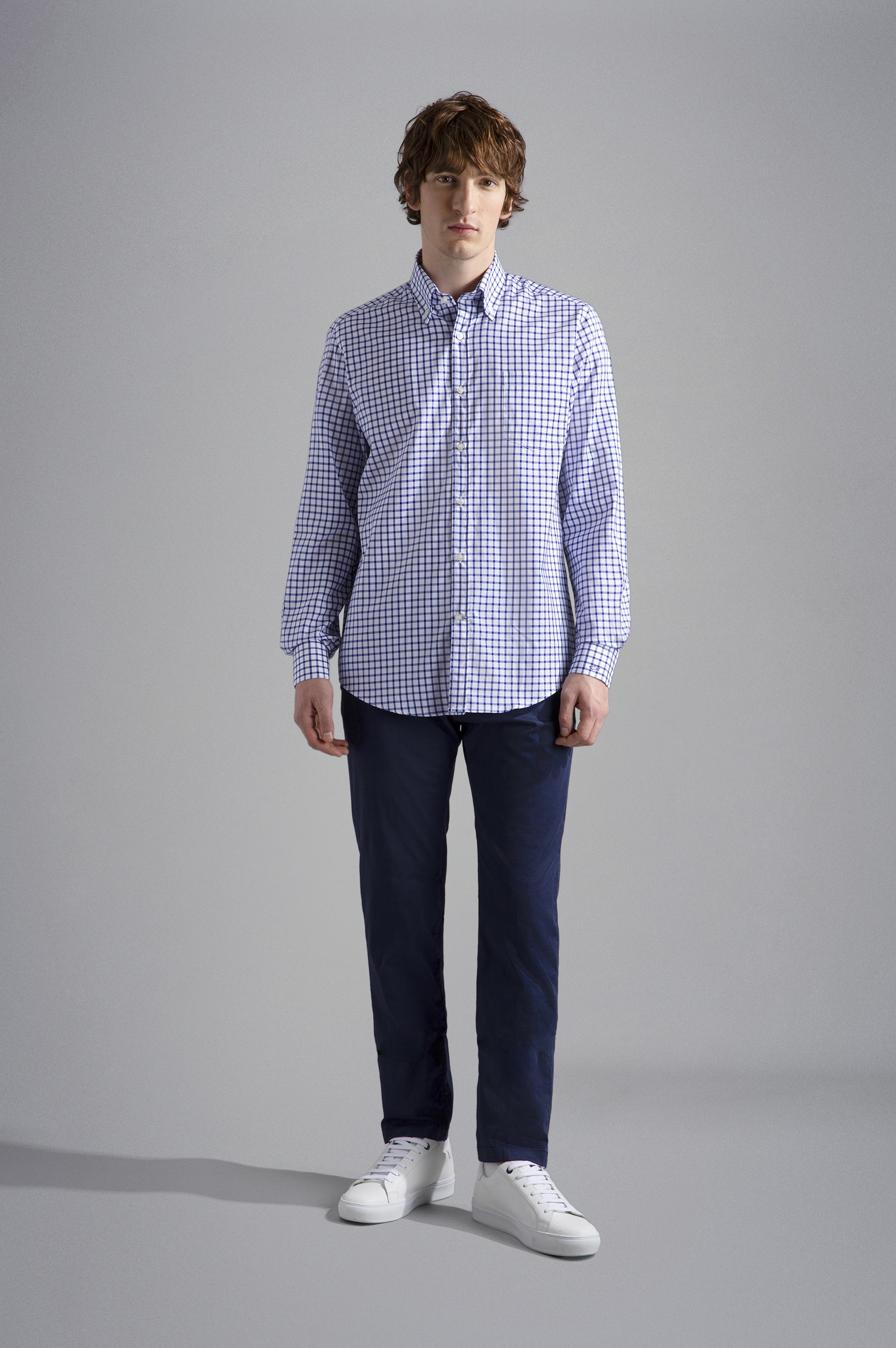 SILK AND STRETCH COTTON CHINO TROUSERS - 2
