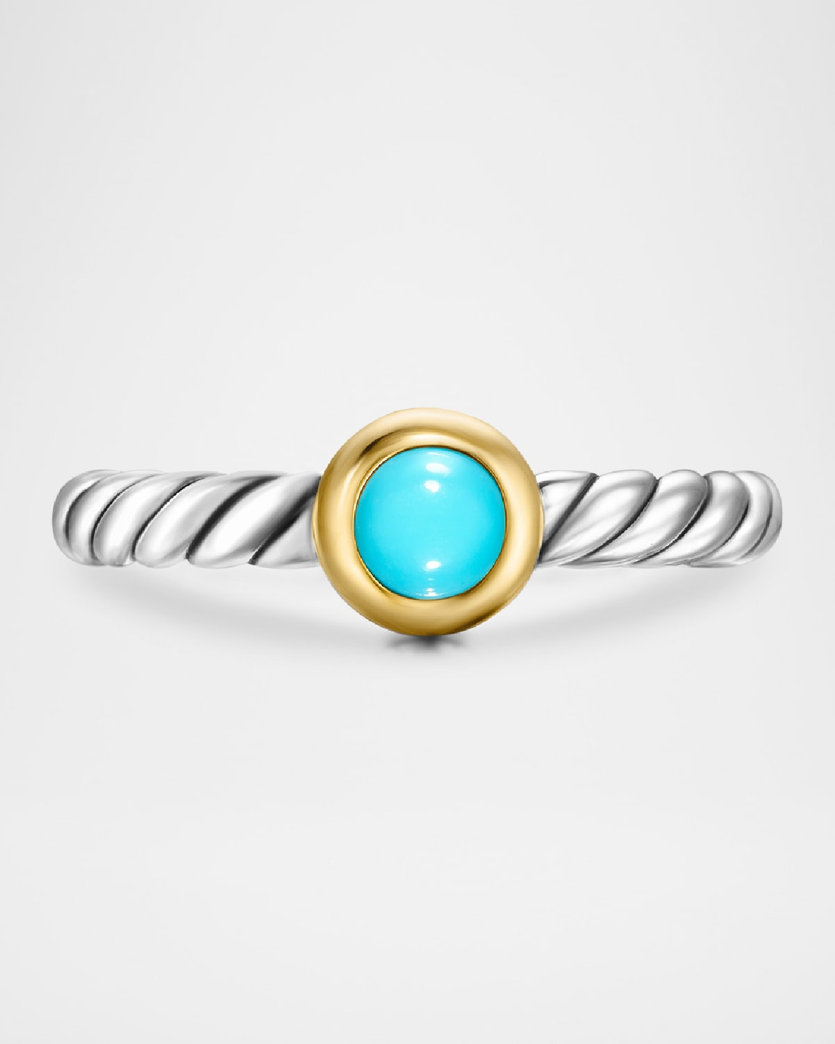 Cable Flex Ring with Gemstone in Silver and 14K Gold, 2.8mm - 4