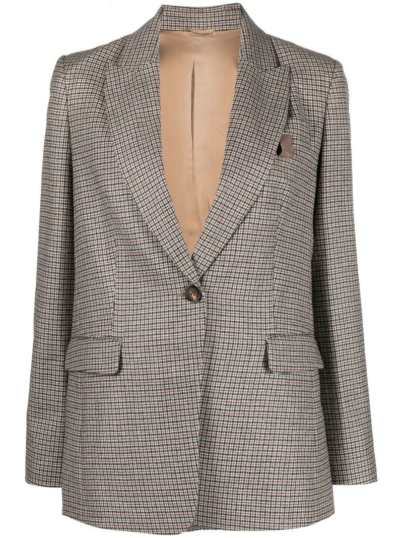 Prince of Wales single-breasted blazer 1