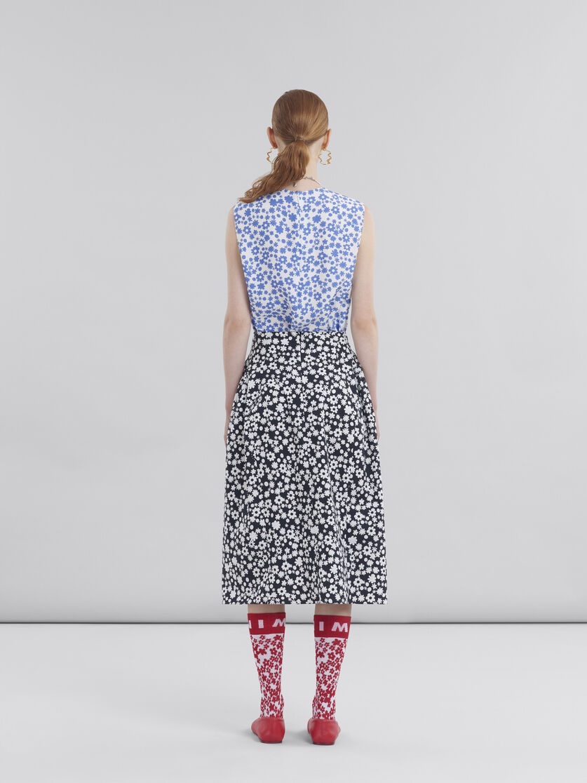 POPLIN MIDI SKIRT WITH BALCK AND WHITE POP FIELDS MOTIF - 3