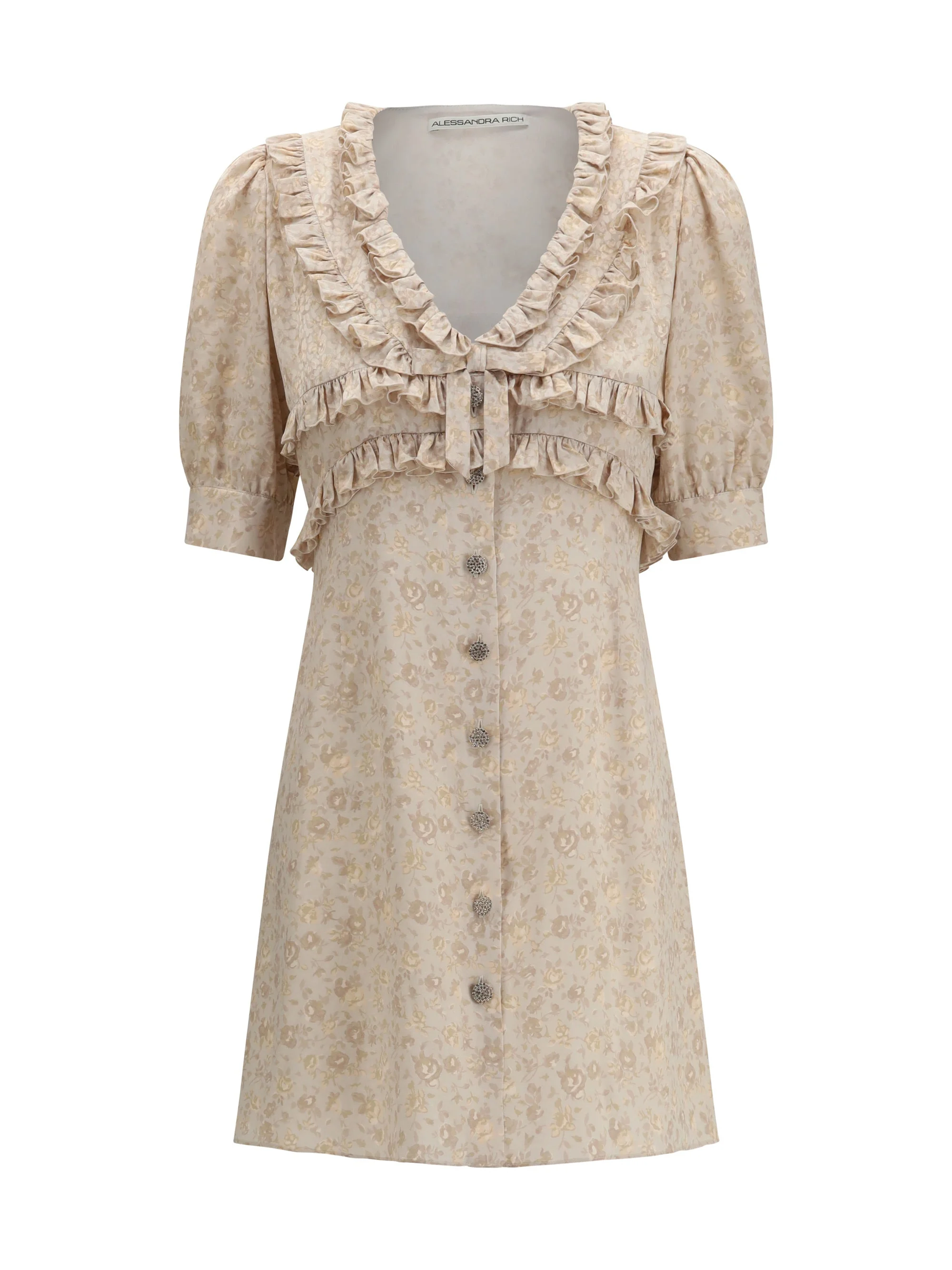 Alessandra Rich Floral Dress With Ruffles - 1