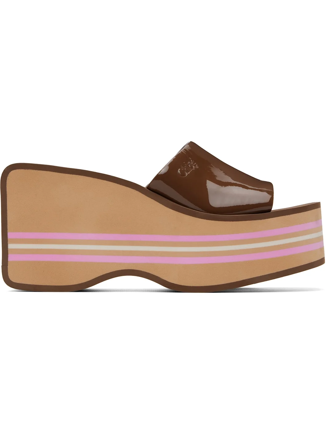 Brown Swimming Cool Wedge Mule Sandals - 1