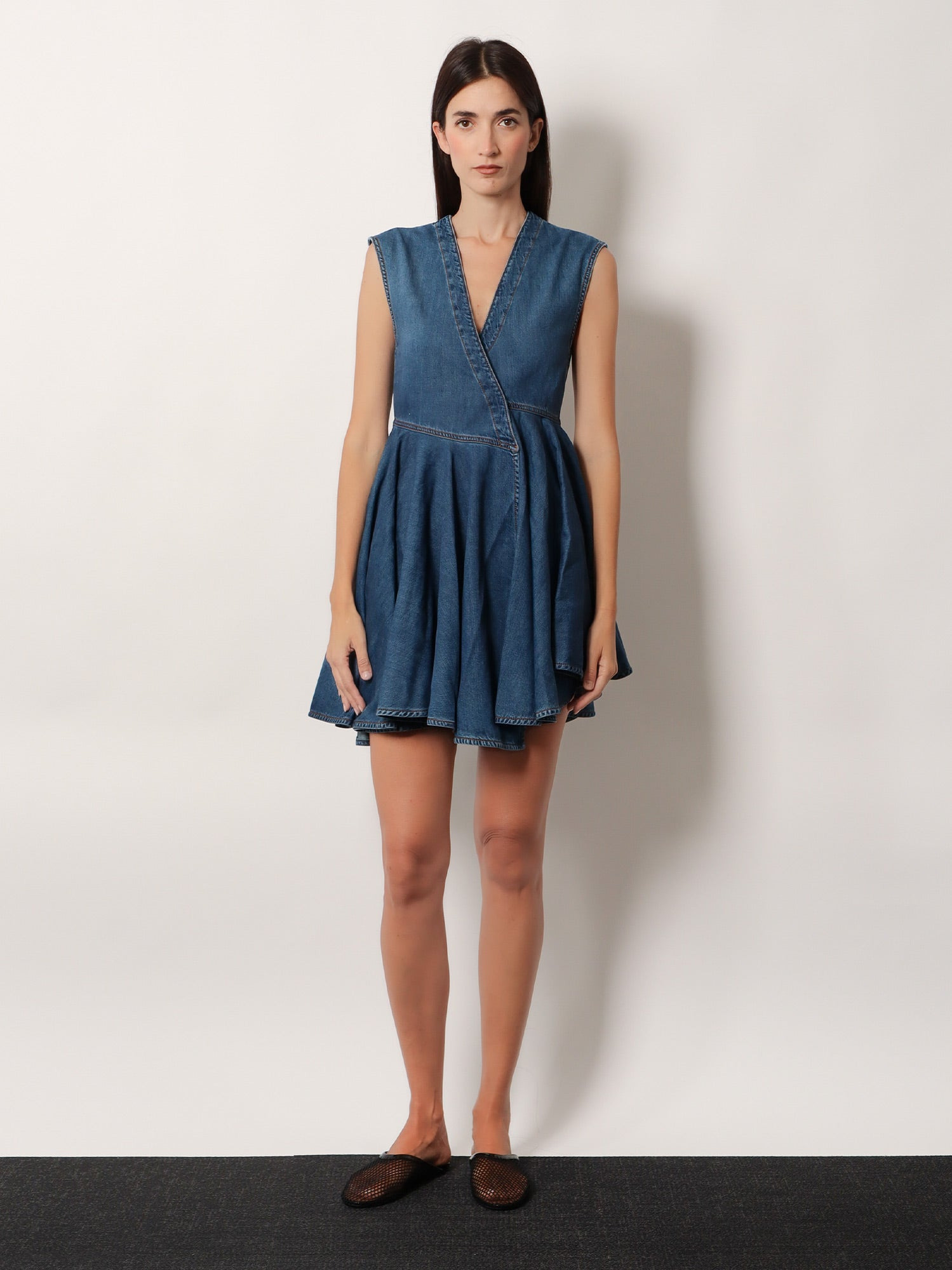 Alaia Women Wrap Denim Dress - 2