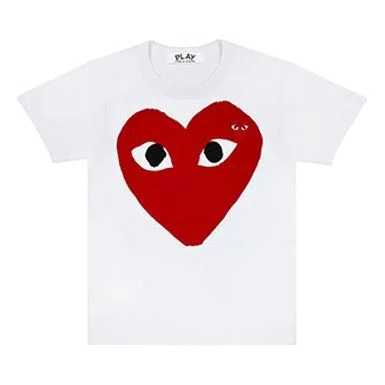 COMME des GARCONS PLAY Love Printing Casual Short Sleeve White AZT026 - 1