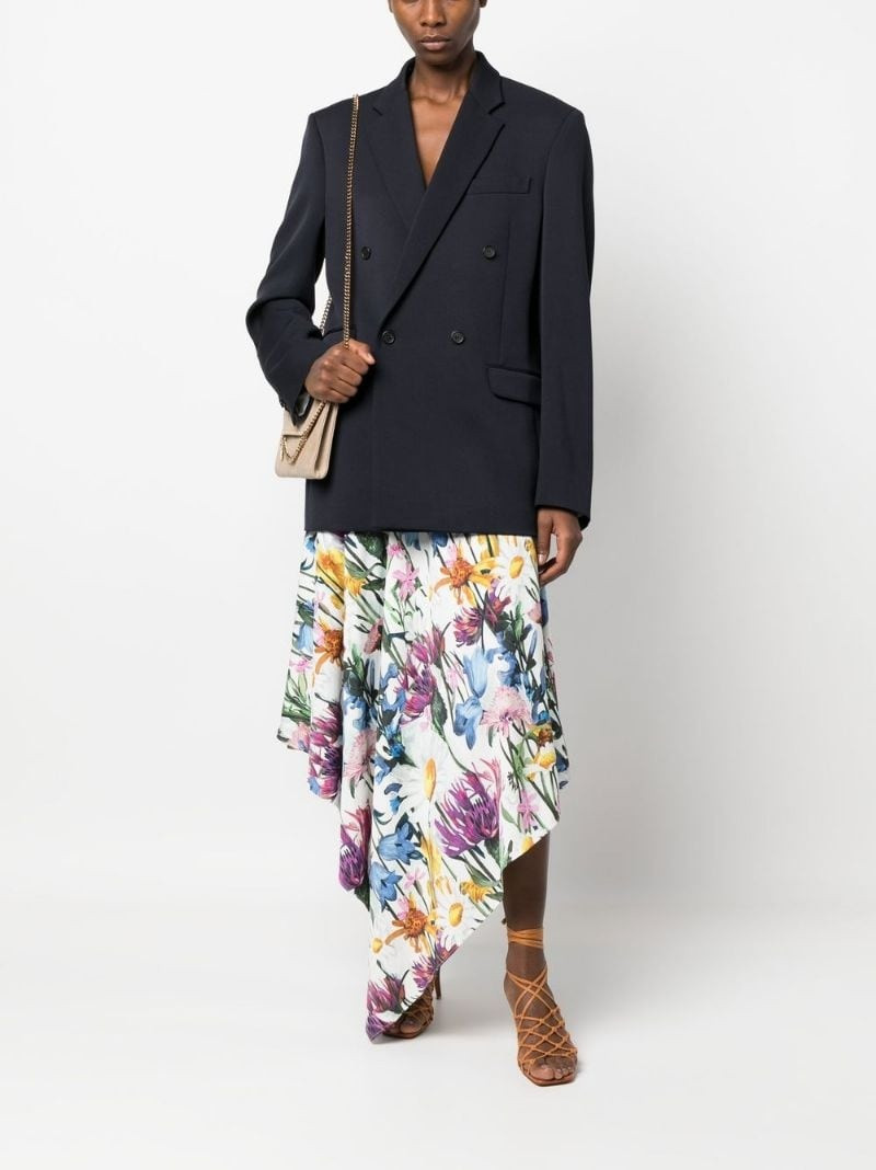 Stella McCartney floral-print asymmetric skirt outlook