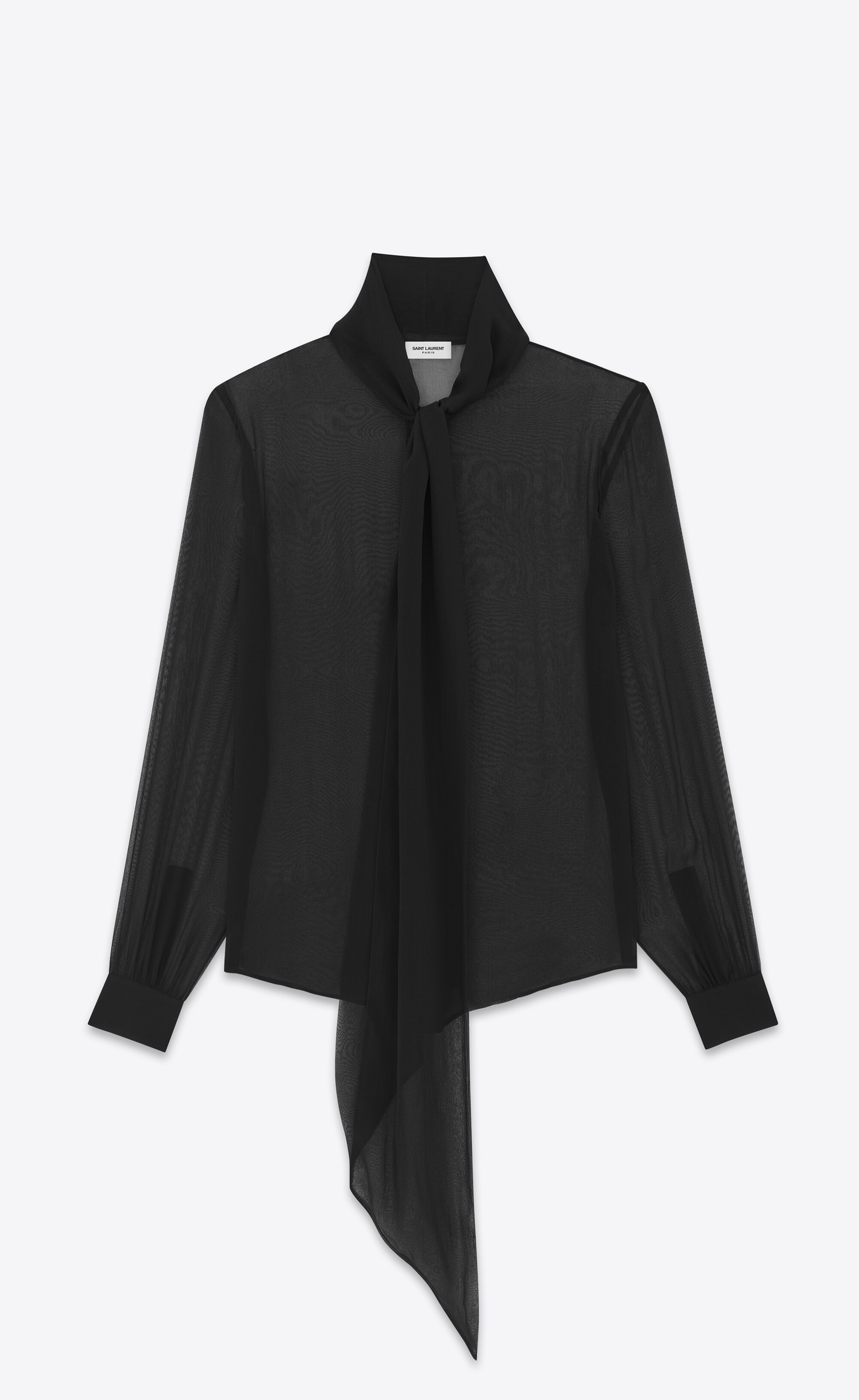 lavallière-neck shirt in crepe muslin - 3