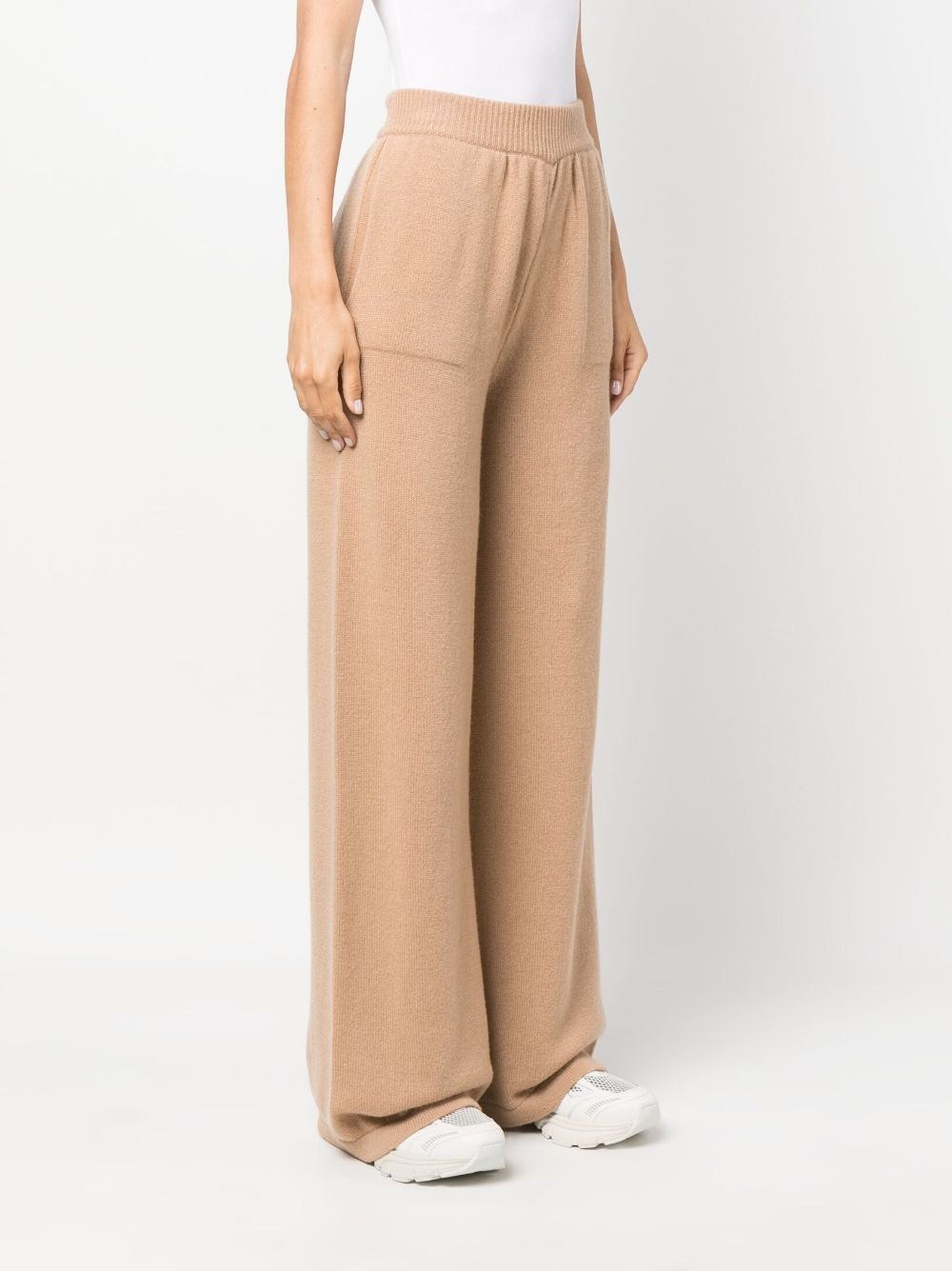 embroidered-logo knit trousers - 3