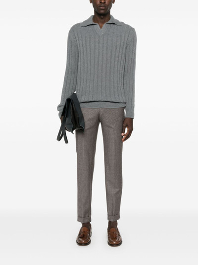 Brioni chunky-knit polo outlook