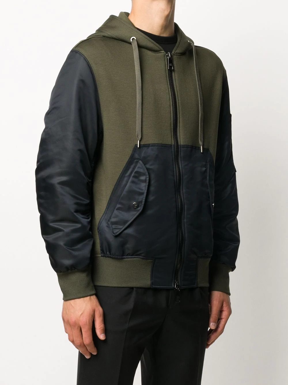 two-tone panelled hooded jacket - 3