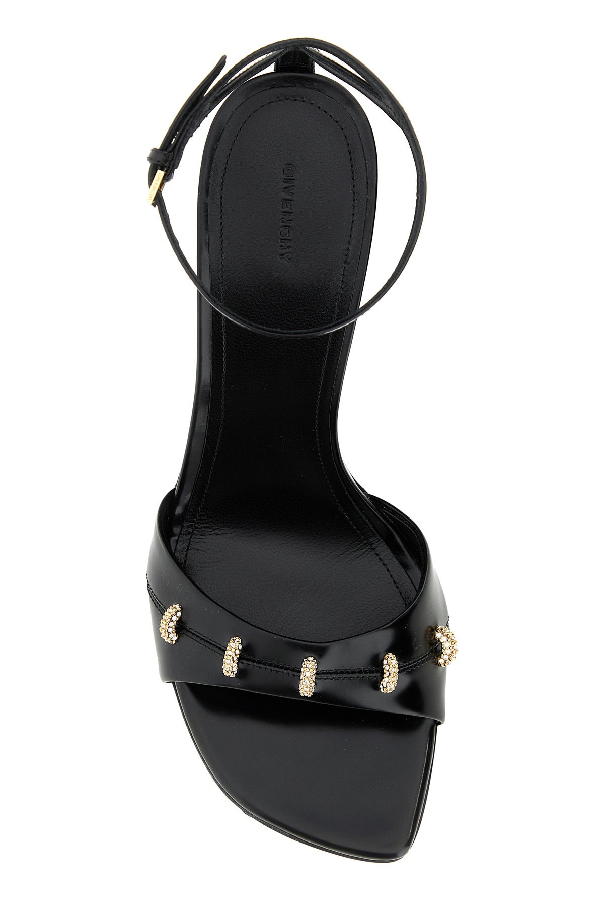Black leather Stitch sandals - 4