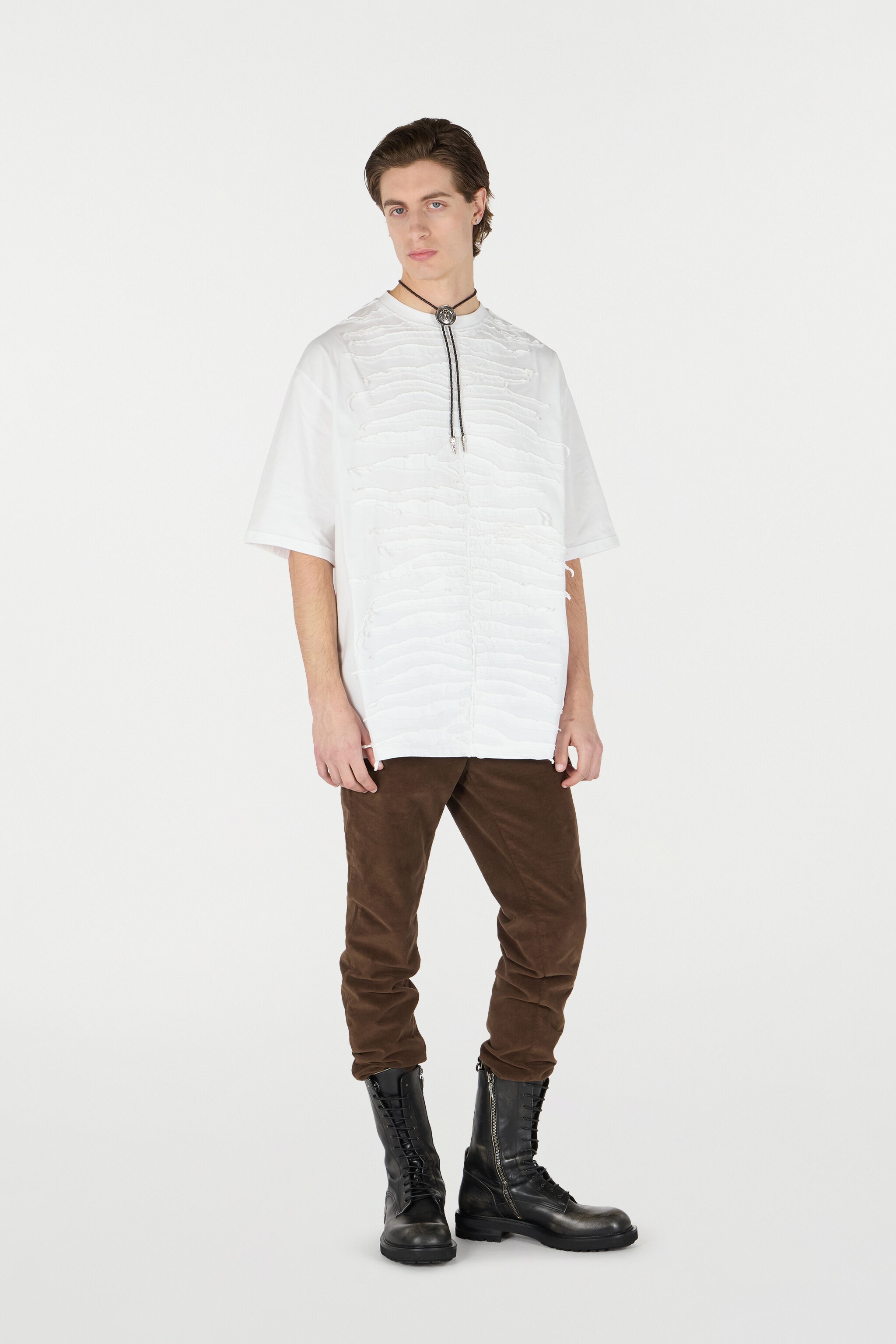 T-Shirt With Textured Zebra Pattern - 2