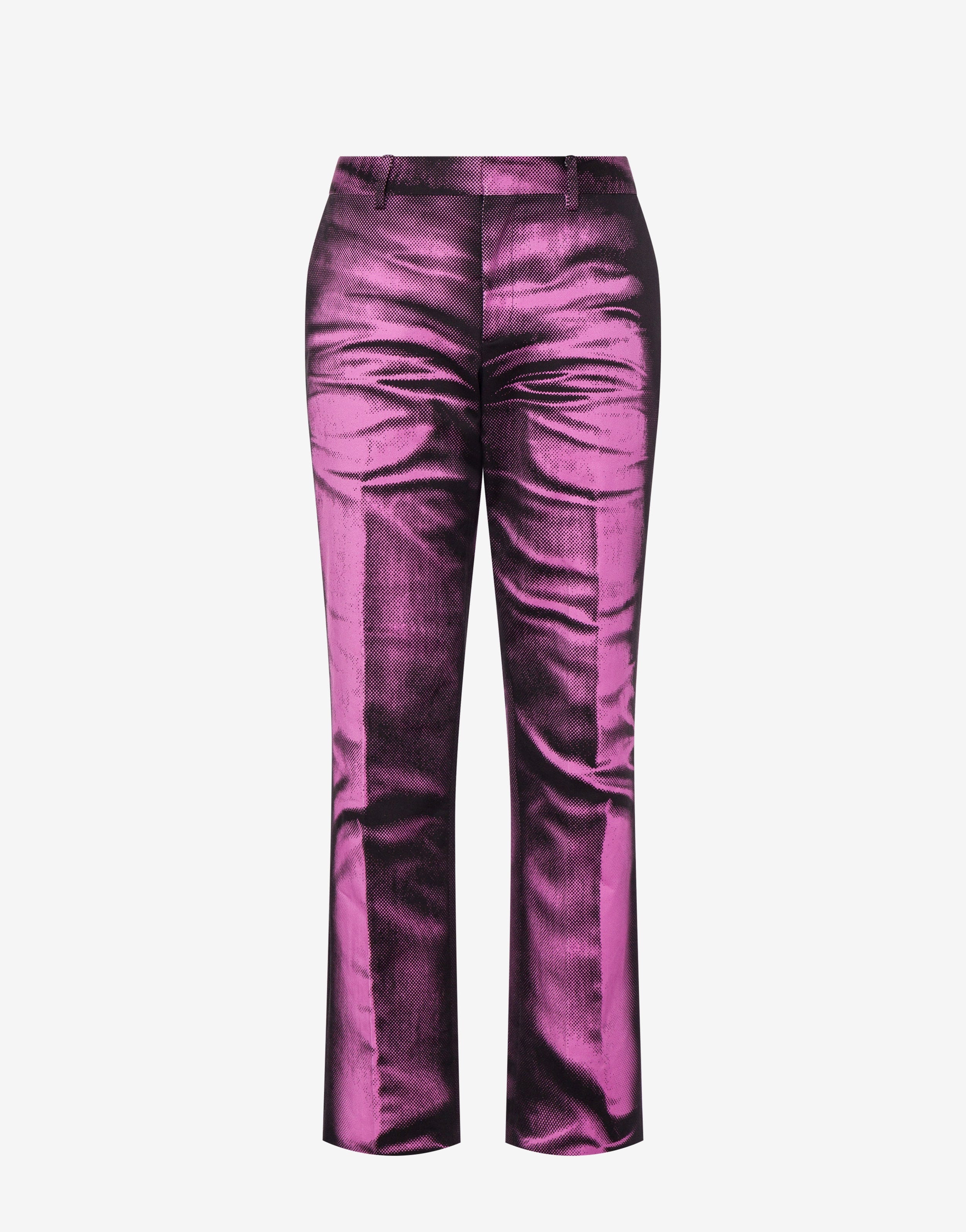 SHADOWS PRINT STRETCH GABARDINE TROUSERS - 1