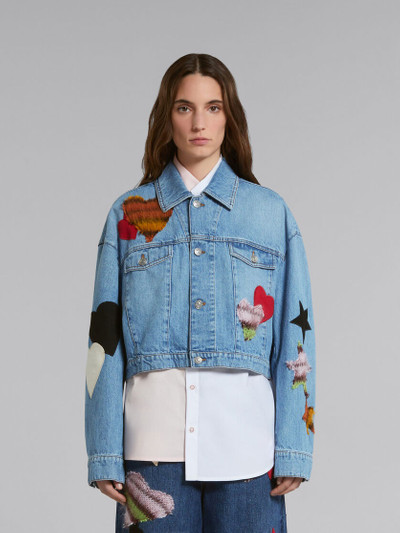 Marni BLUE DENIM JACKET WITH PATCHES outlook