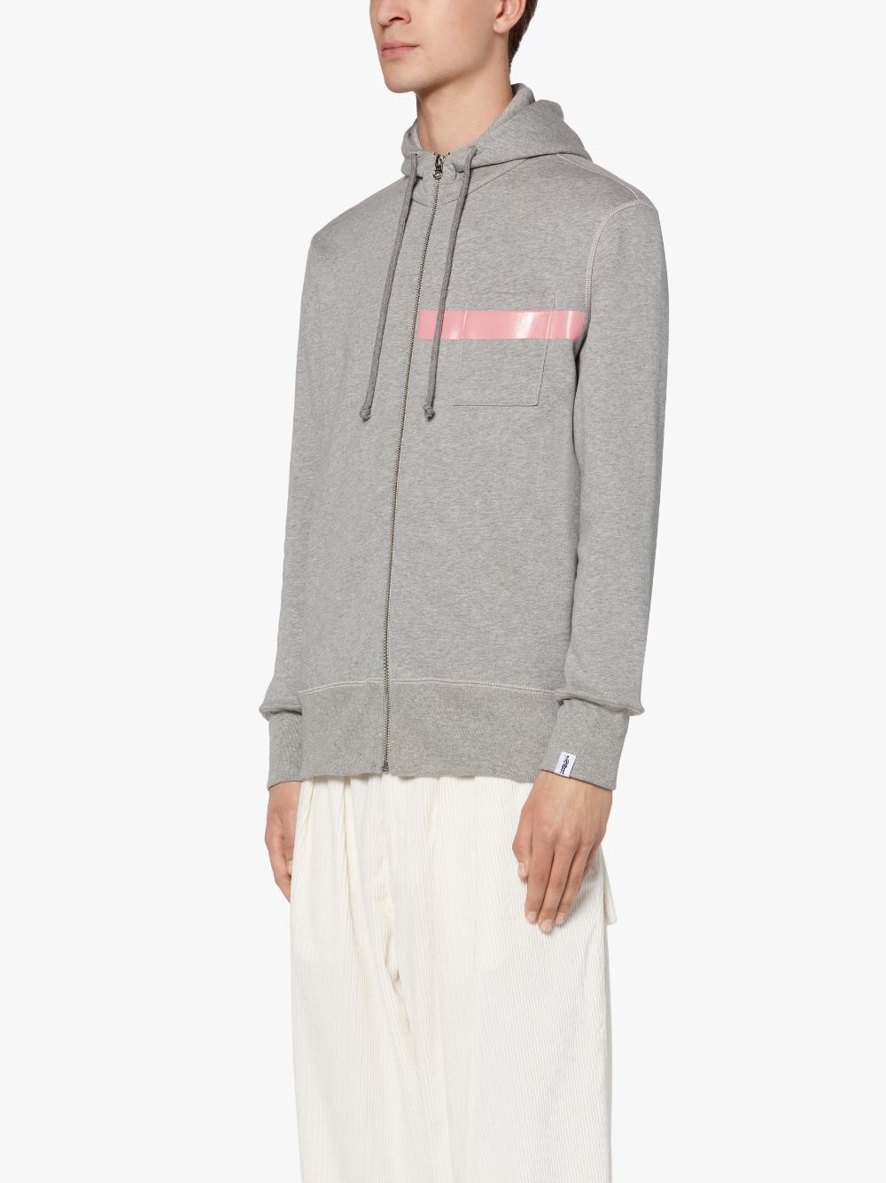 GREY X PINK COTTON HOODED SWEATSHIRT | GJM-208 - 3