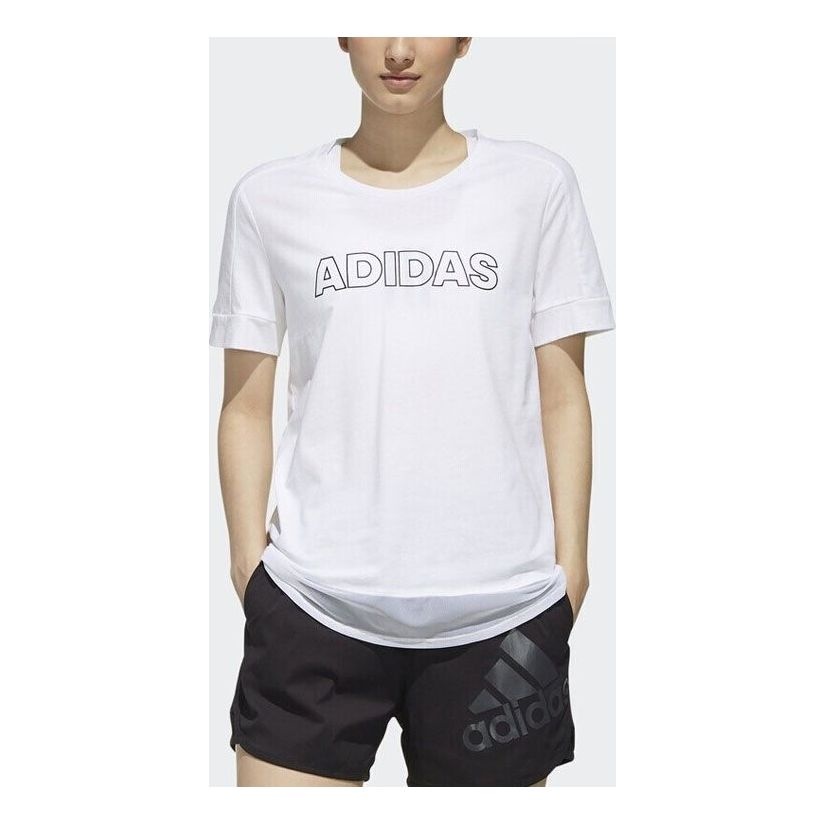 adidas Letter Printed T-Shirt 'White' DY8649 - 3