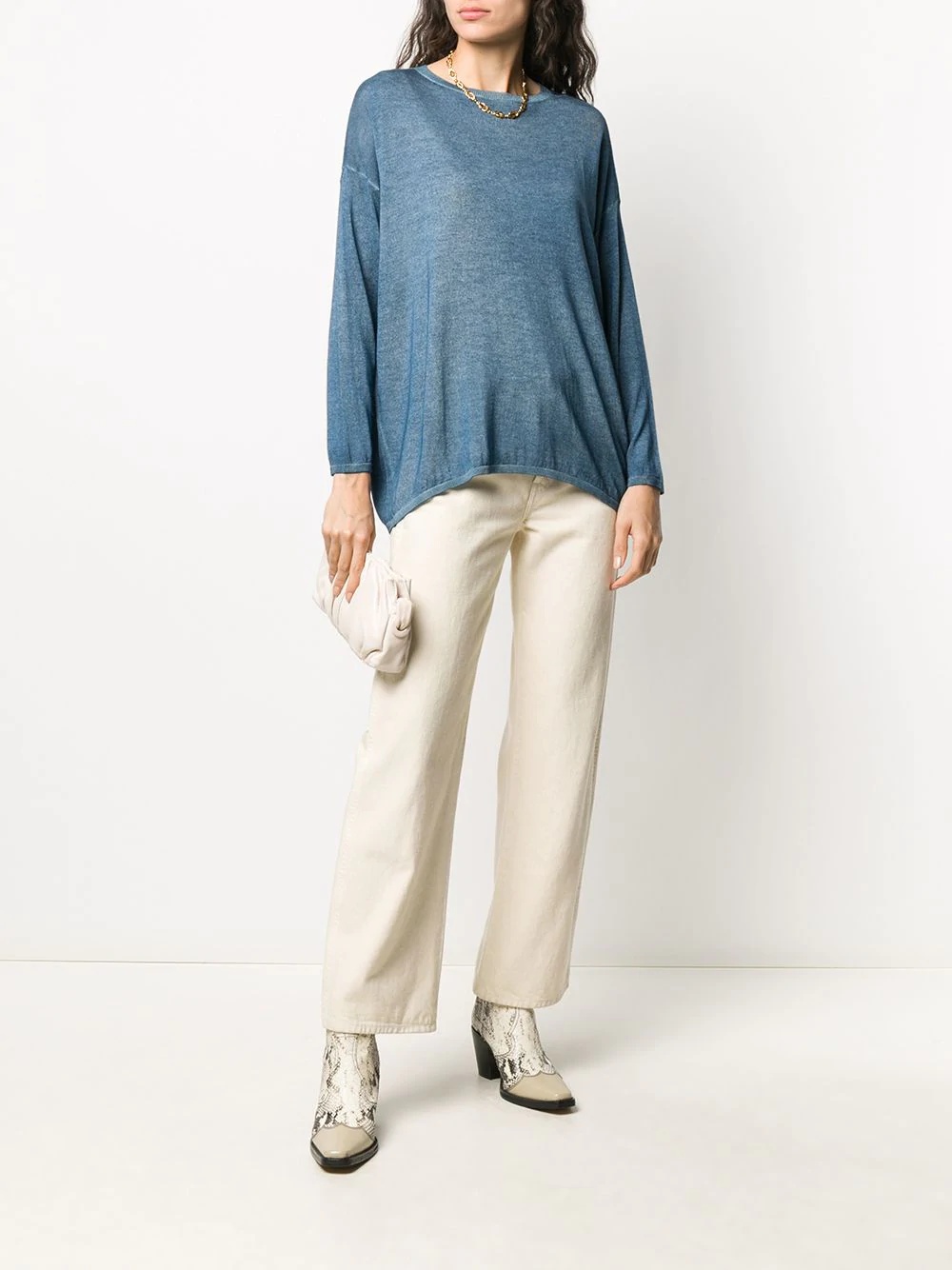 drop-shoulder knitted jumper - 2