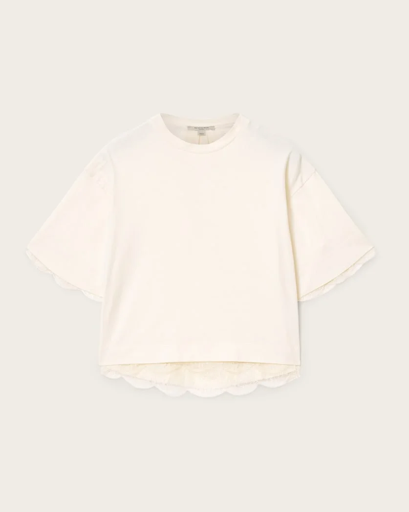 NIA LACE DETAIL SHORT SLEEVE T-SHIRT - 1