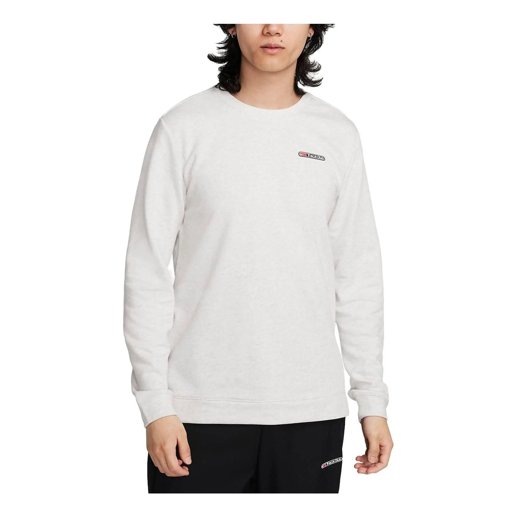Nike Dri-FIT Track Club Fleece Long-Sleeve Crew Neck Running Sweatshirt 'White' FB5510-025 - 1