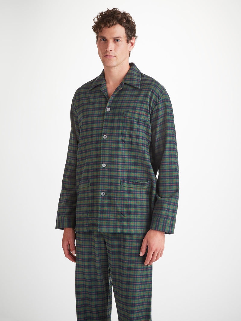 Men's Pajamas Kelburn 47 Brushed Cotton Green - 3