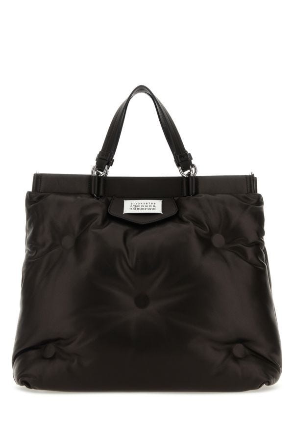 Black nappa leather medium Glam Slam shopping bag - 1