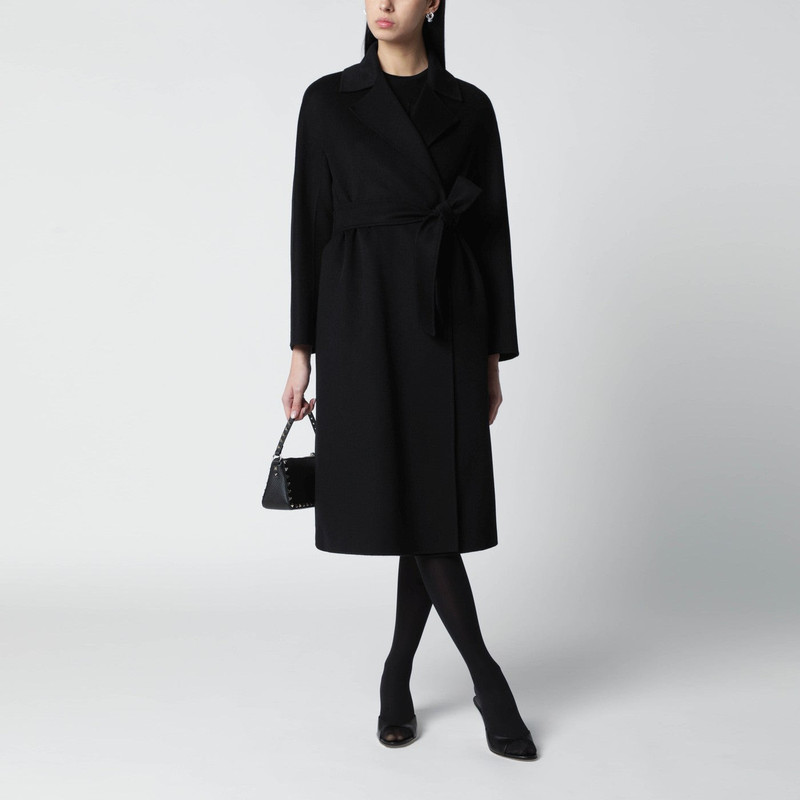 Max Mara Studio Black coat with belt outlook