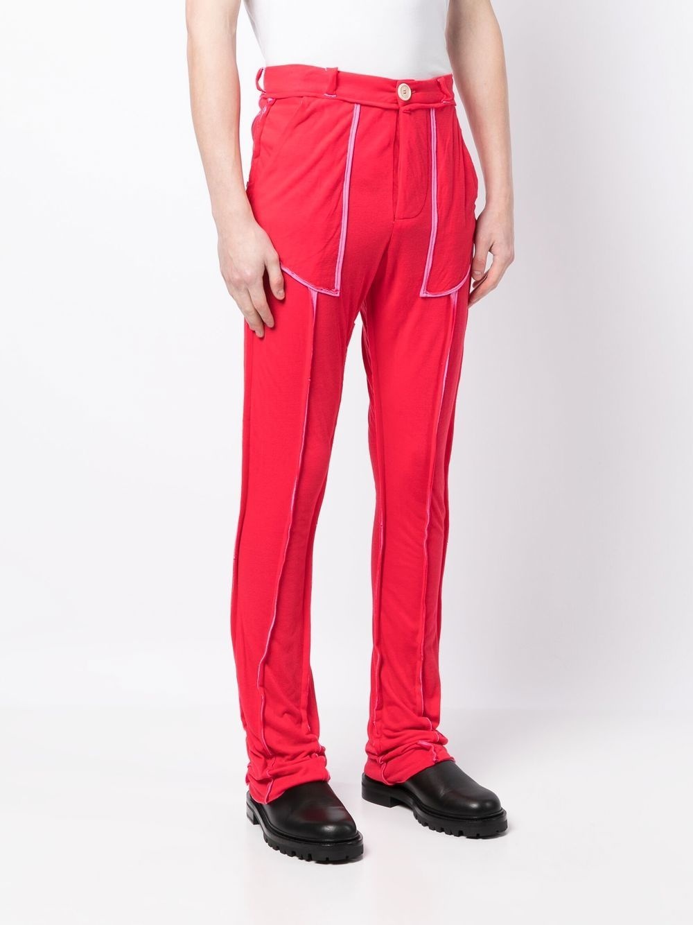 seam-detail straight-leg trousers - 3