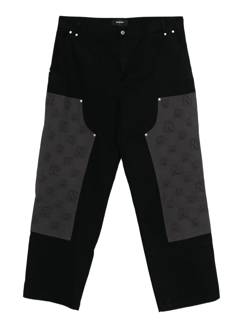 embossed-logo utility trousers - 1