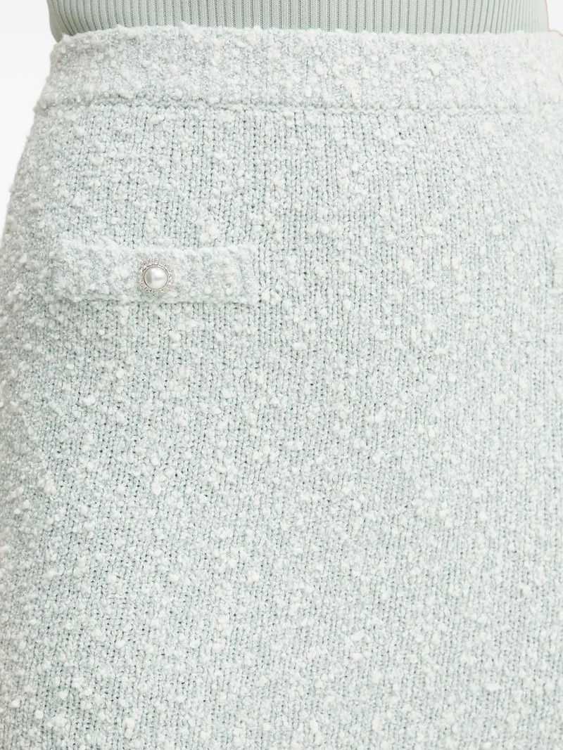 embellished tweed mini fitted skirt 3