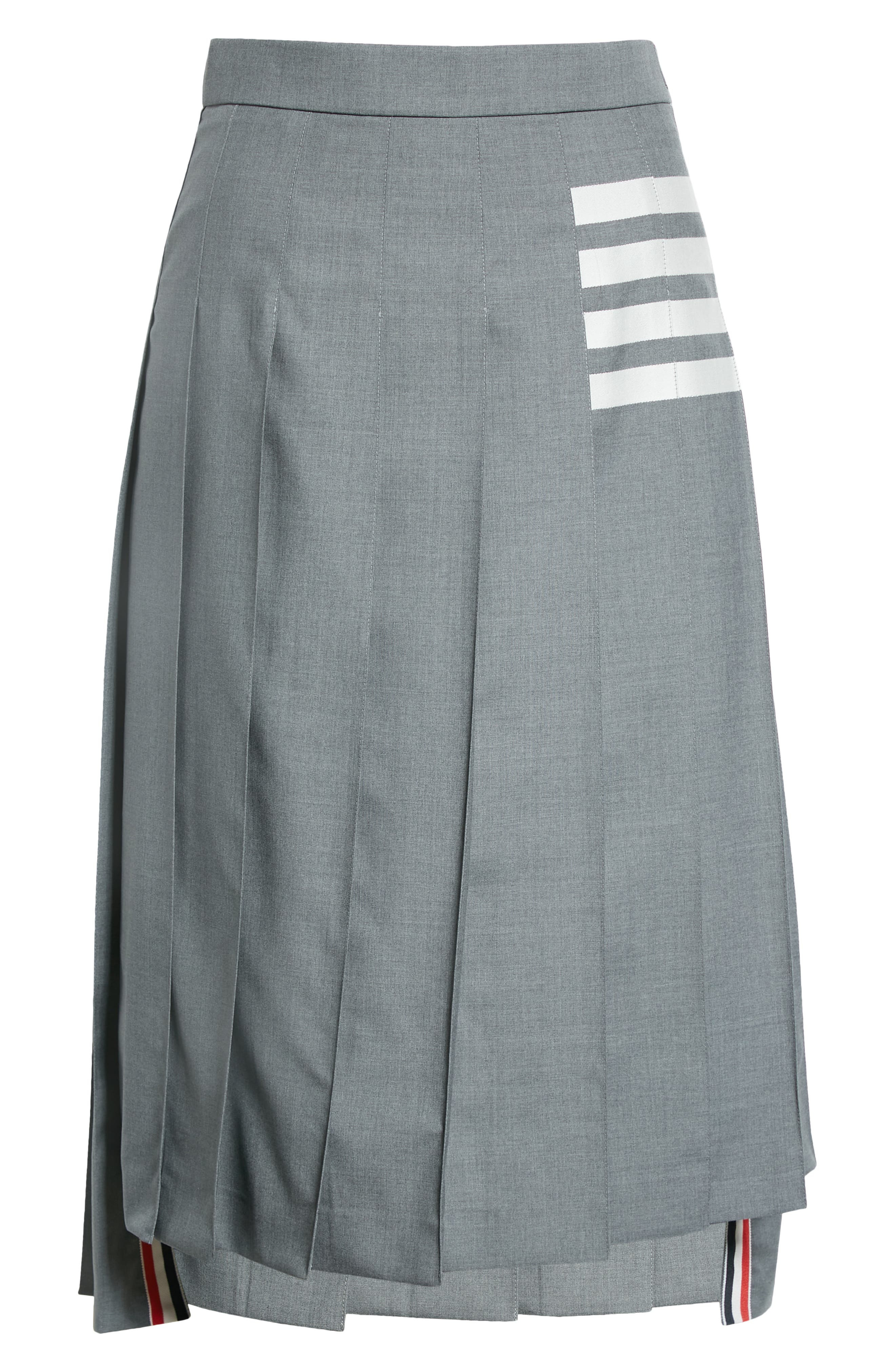 Drop Back Pleated Wool Skirt - 5