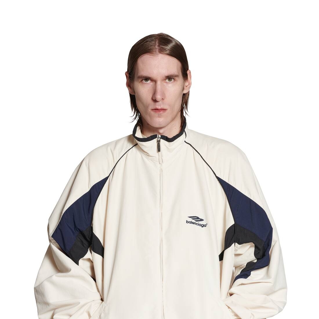 3b Sports Icon Medium Fit Tracksuit Jacket in White - 5