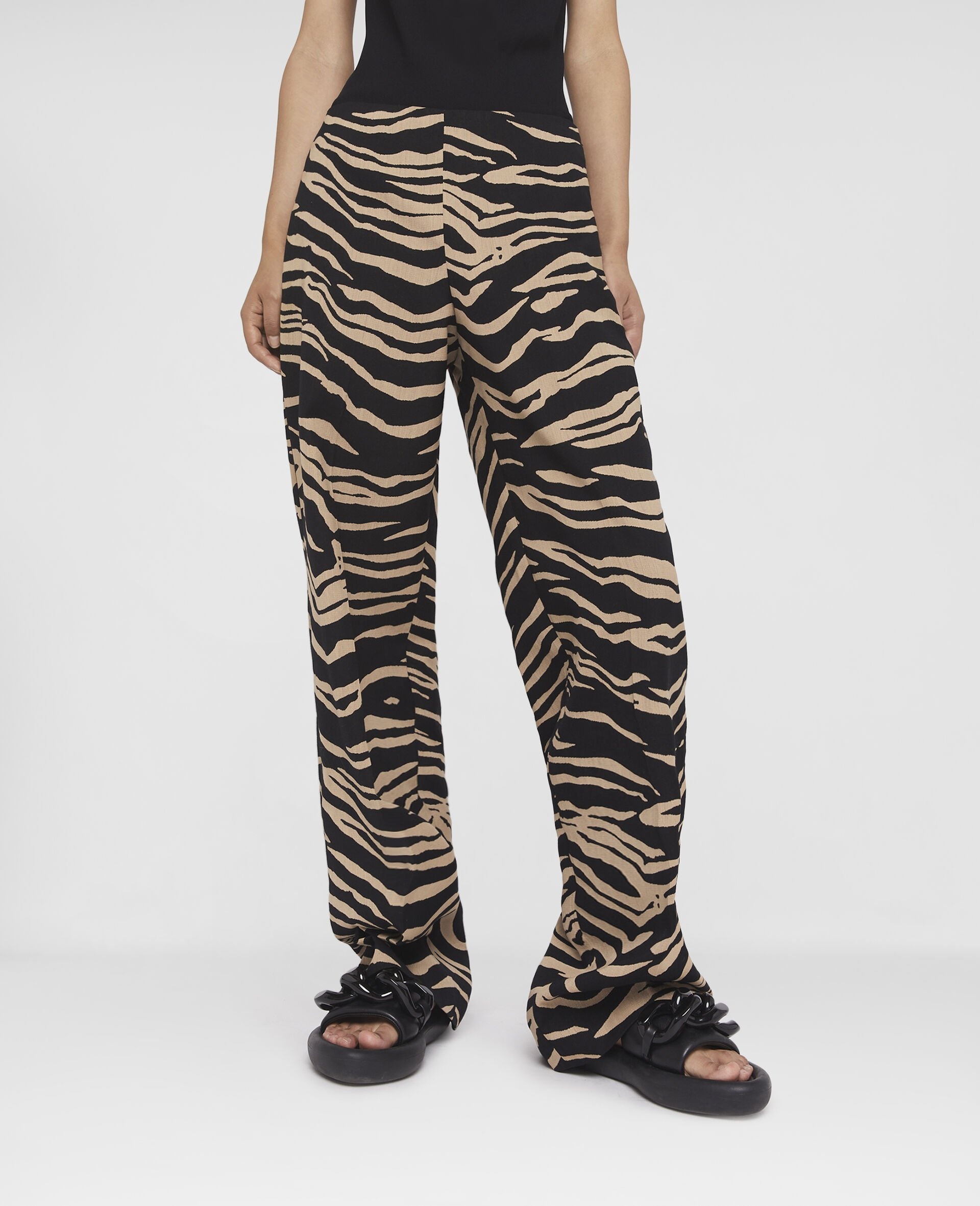 Tiger Print Tailored Straight Leg Trousers - 2