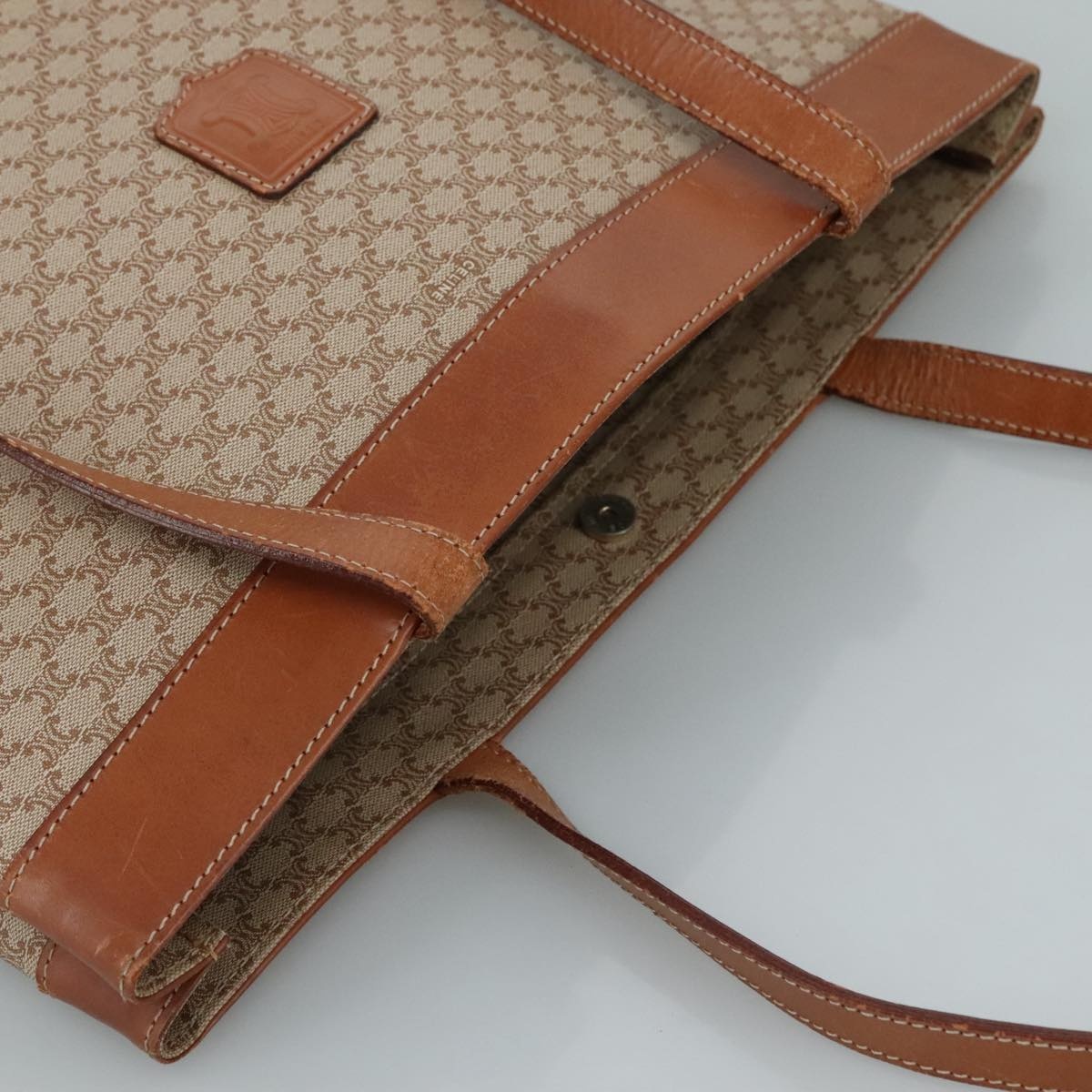 CELINE Macadam Canvas Tote Bag Pvc Brown Gold - 6