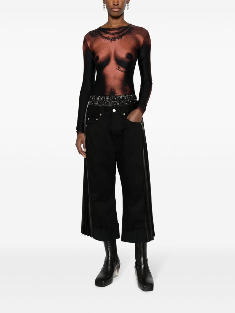 high-waisted cropped trousers - 3