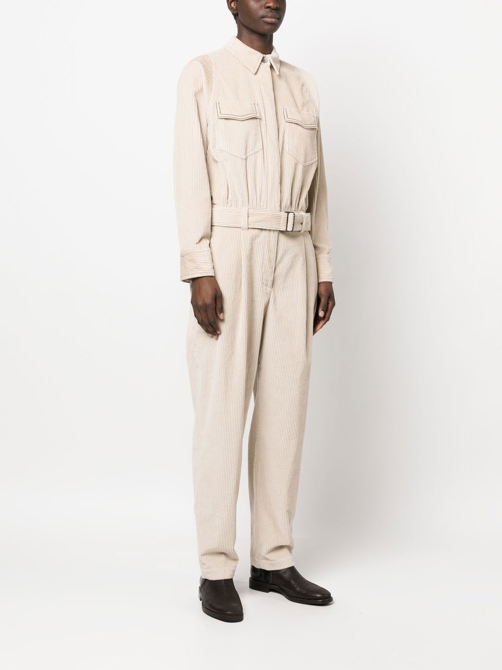 belted corduroy jumpsuit - 3