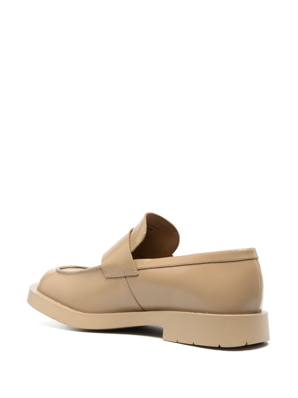 square-toe leather loafers - 3