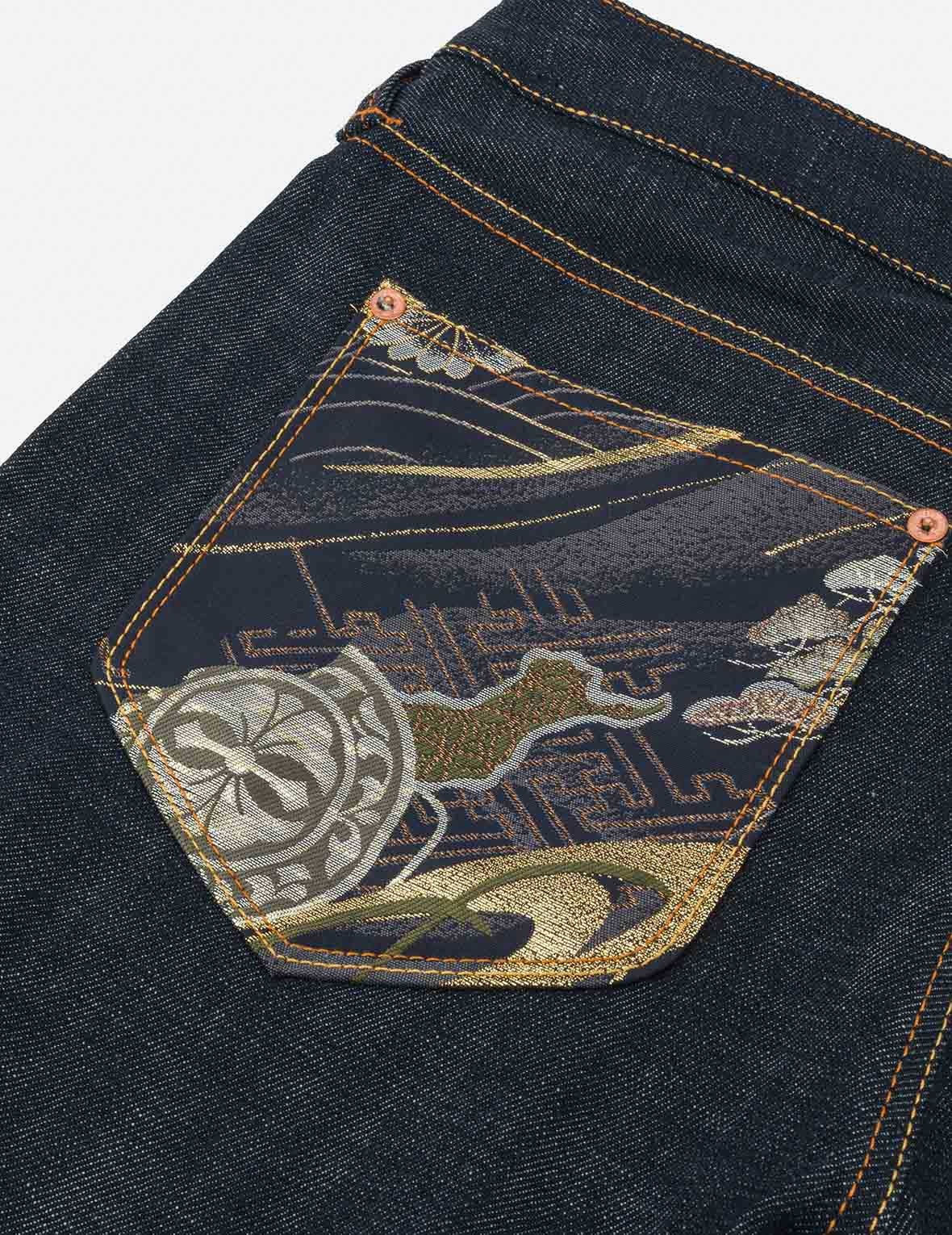 Multi-Pocket with Brocade Patch Regular Fit Jeans #2000 - 8