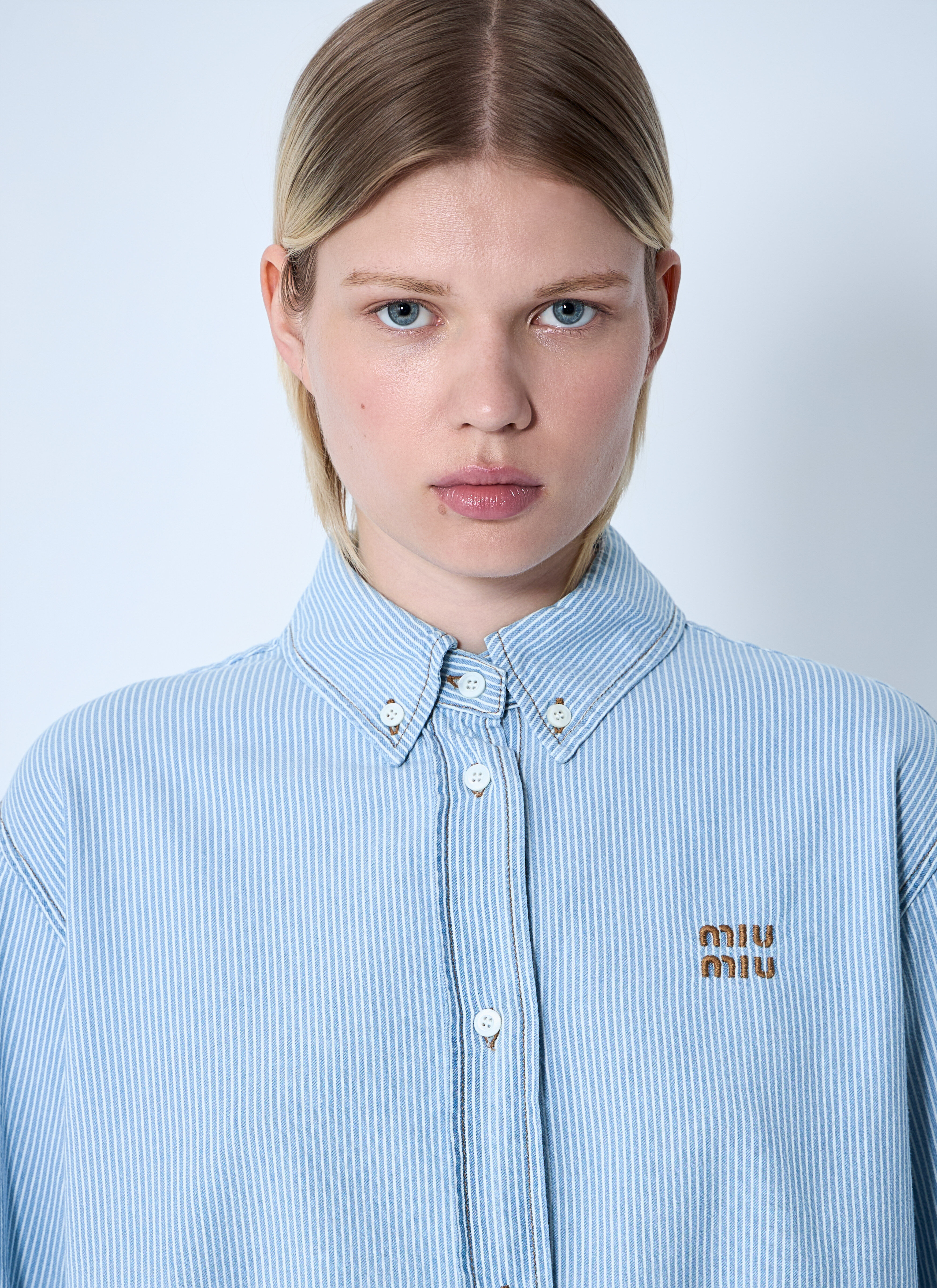 Striped Logo Motif Shirt - 5