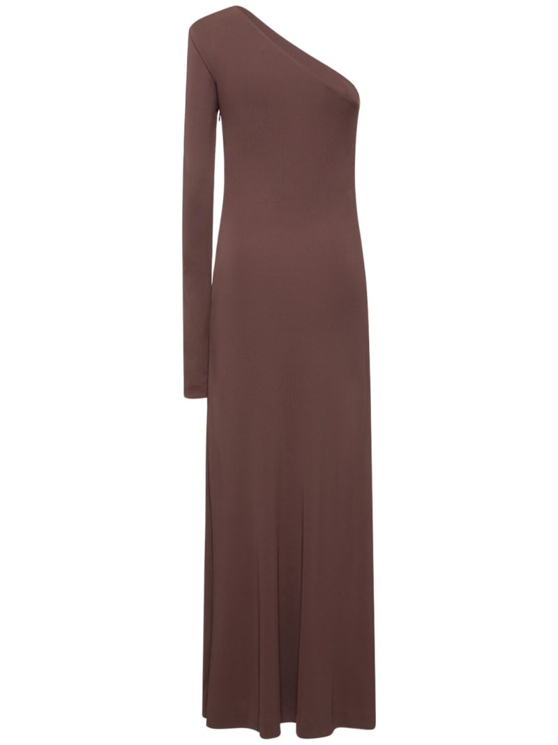 Point viscose jersey long dress - 1