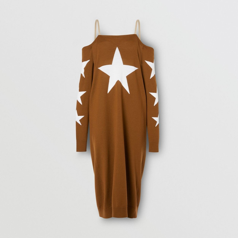 Star Motif Wool Reconstructed Sweater Dress 7