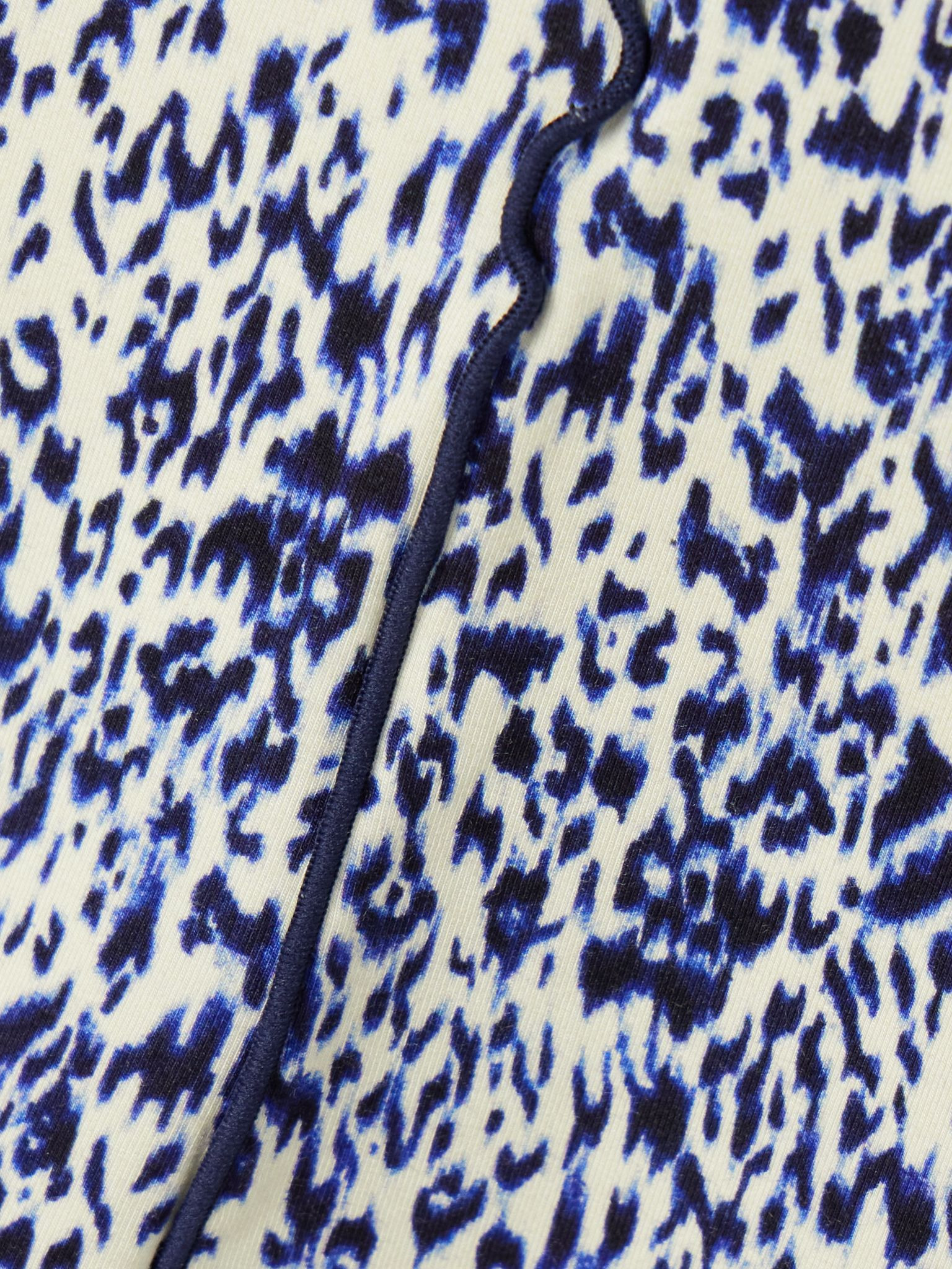 Audrey ruffled cheetah-print jersey turtleneck top Blue - 5