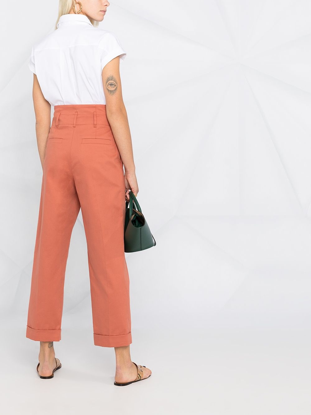 cropped straight-leg trousers - 4