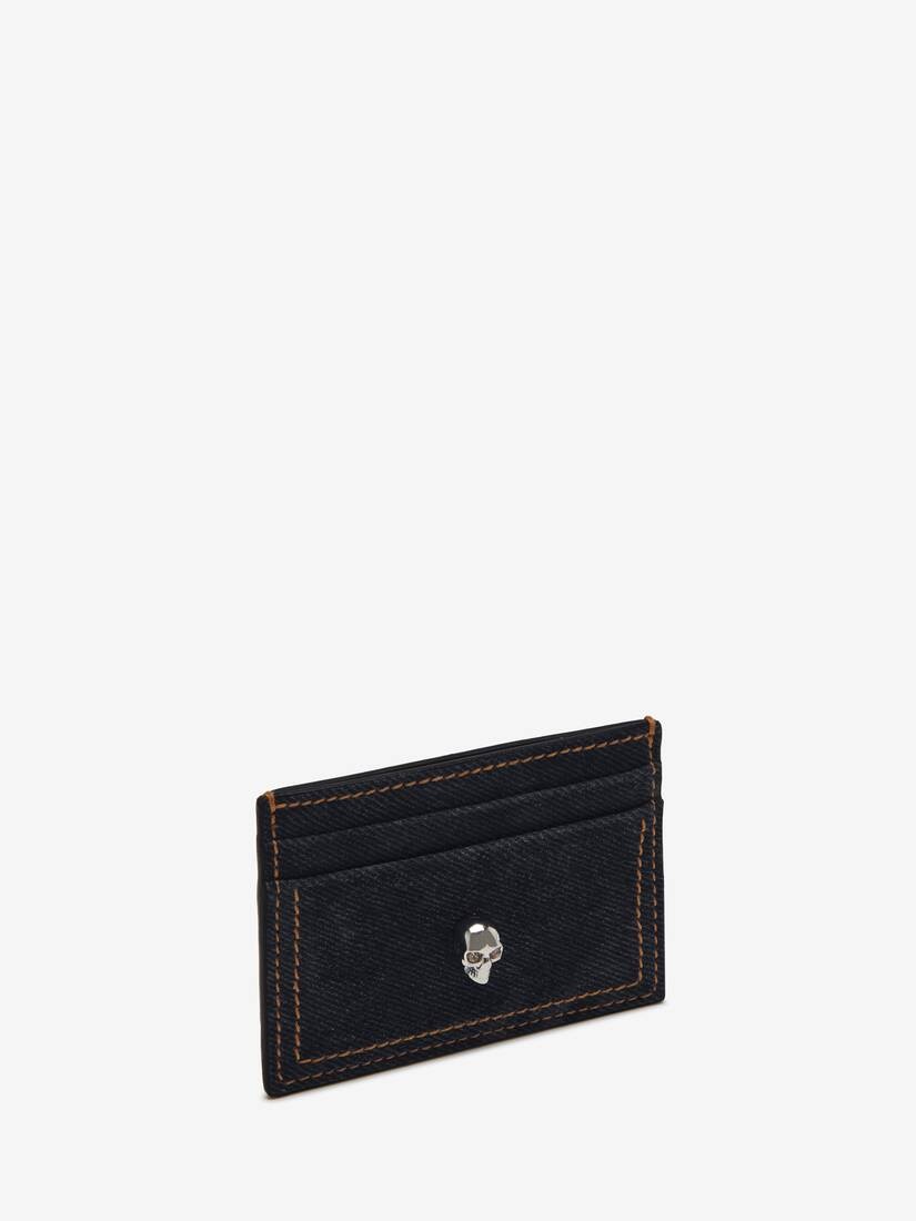 Women's Skull Card Holder in Denim - 2